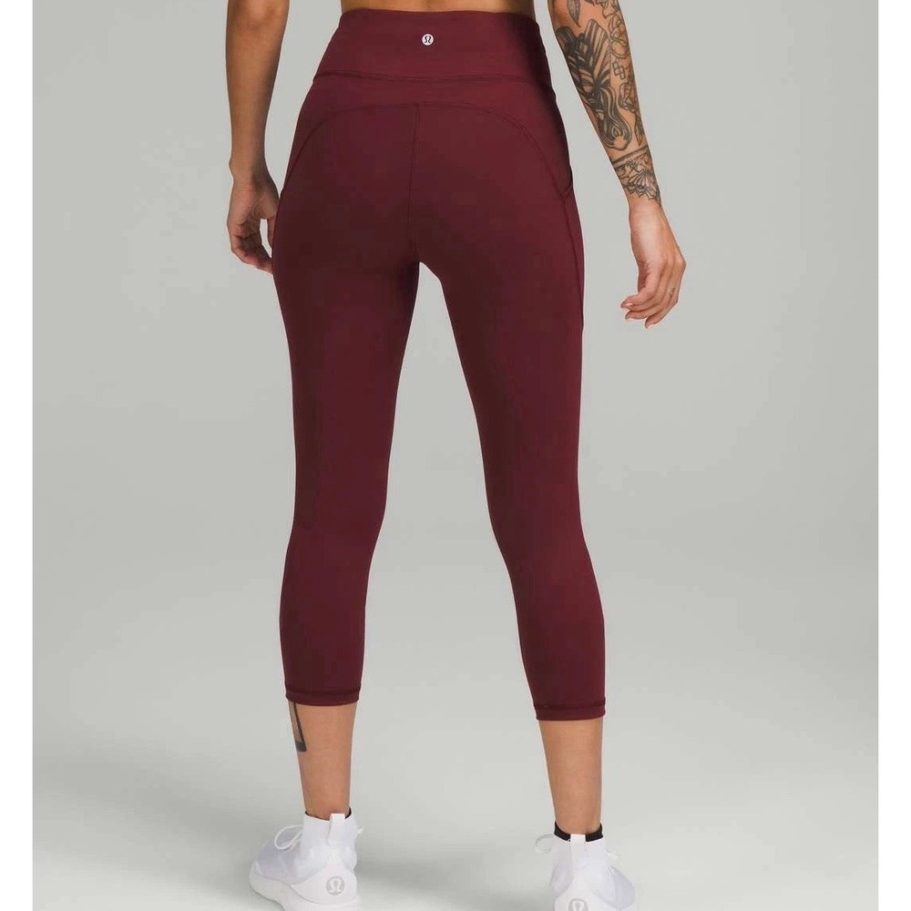 Lululemon Invigorate High-Rise Crop 23 Cassis Maroon Size 10 Leggings Everlux